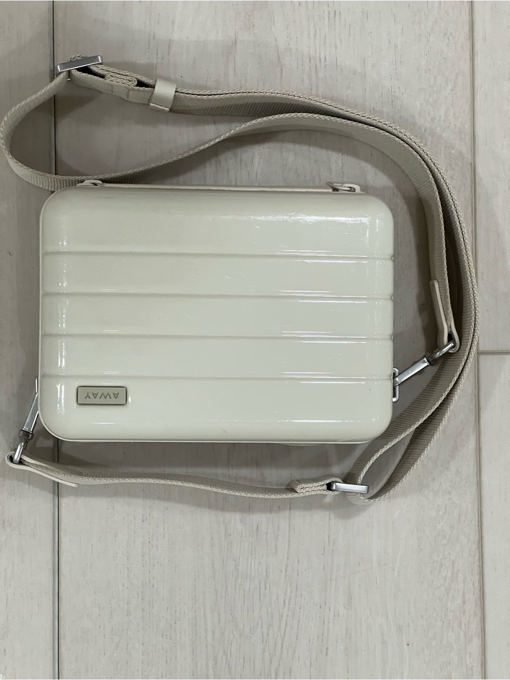 Away Salt White Mini Crossbody Hard-Shell Crossbody Bag